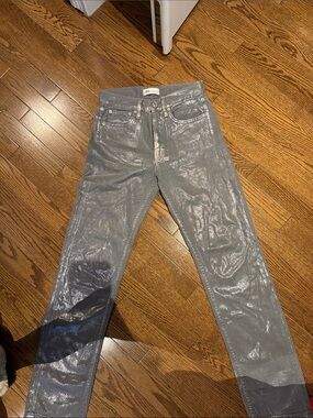 Metallic Silver Shimmery Jeans